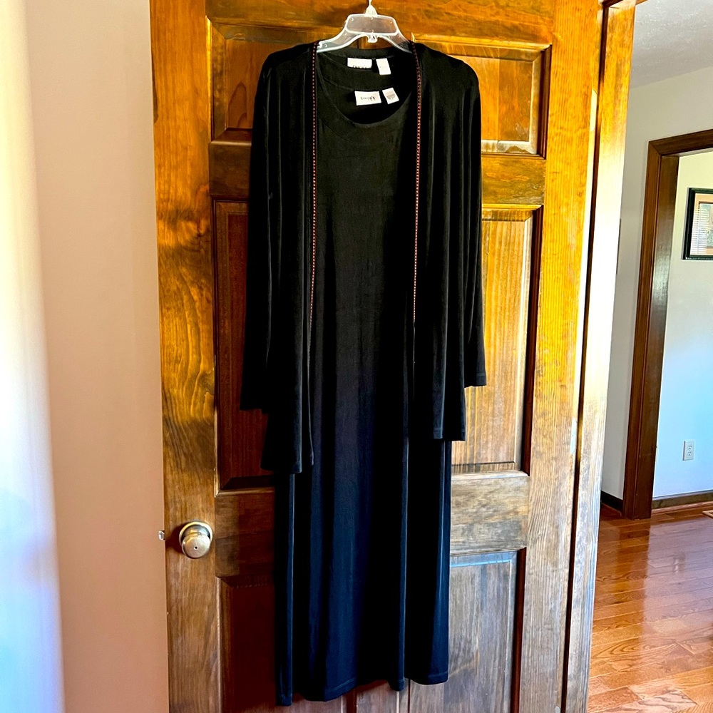 Chico’s Travelers Sleeveless Dress and Long Sleeve Jacket set